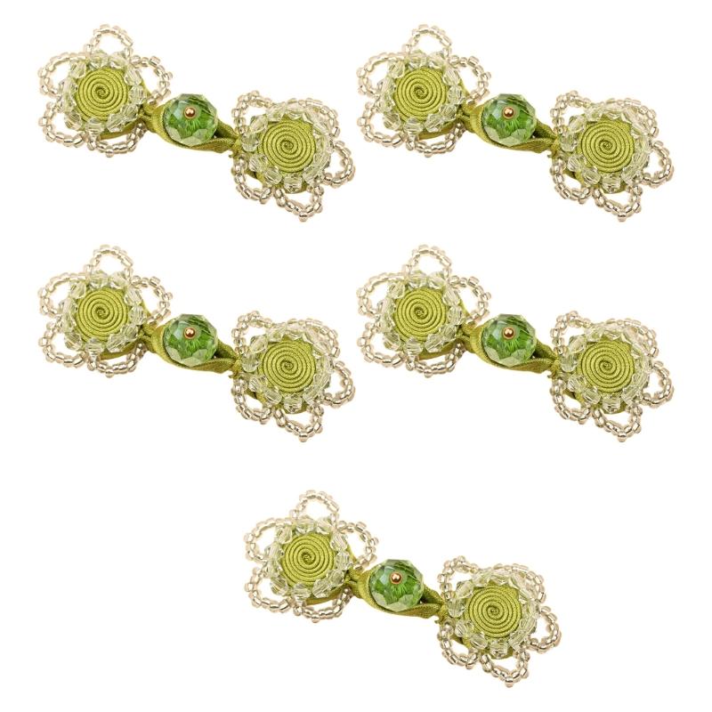 Rose Knot Button Closure 5 Piece Decorative Cheongsam Collar Button for Costume Neckline Sewing and Traditional Apparel Project