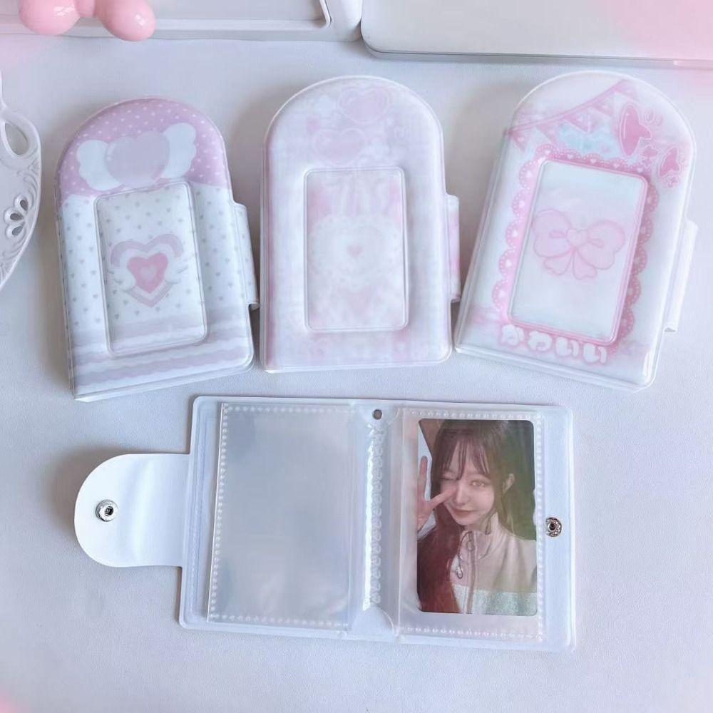 New 3 Inch Photocard Binder Album PP 32 Pockets Mini Photo Album Sweet Kpop Photo Card Book Holder