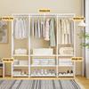 3 Row Clothes Rack Floor Dustproof Hanging Clothes Hanger Large Capacity Garment Drying Rack Storage Shelf Bedroom Furniture