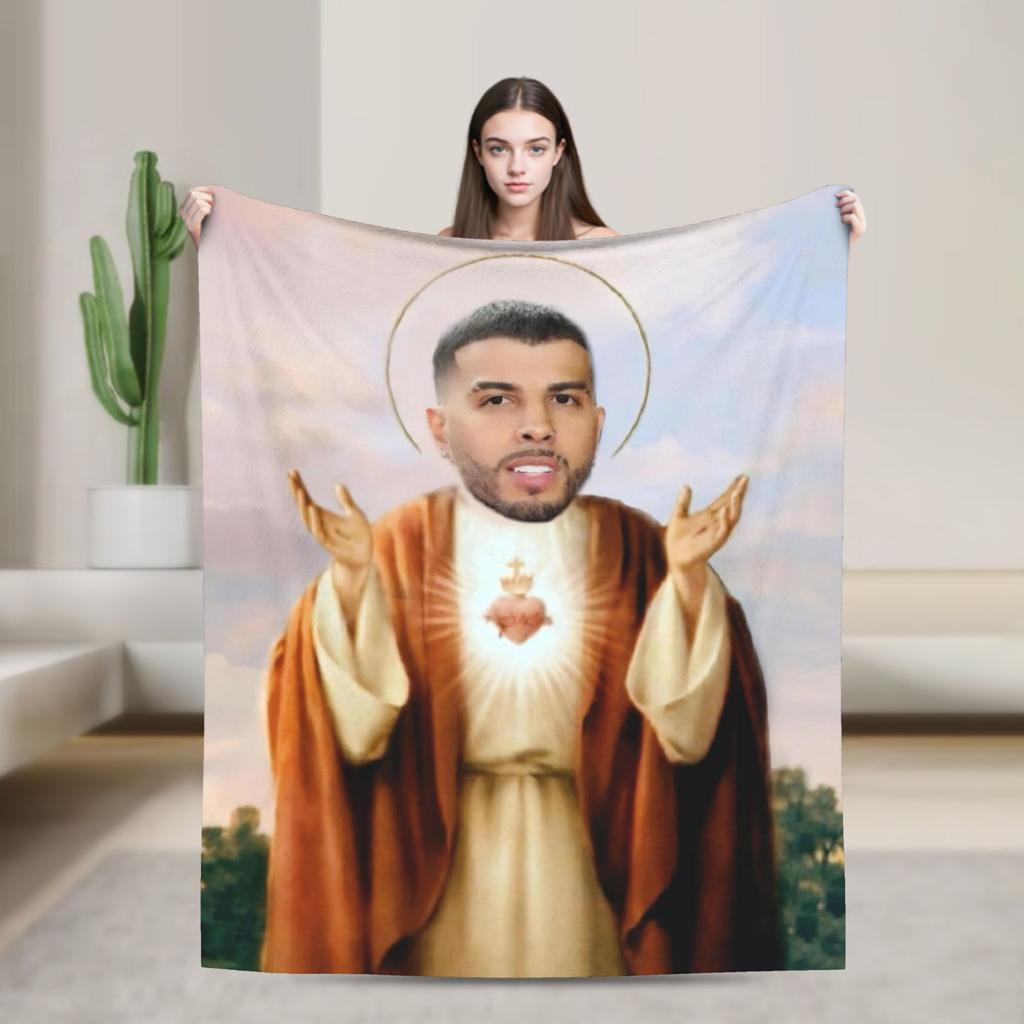 Stylish Rauw Alejandro Singer Rapper Flannel Blanket Soft Durable Throw Blanket for Living Room Decorative Bedspread Bed Cover