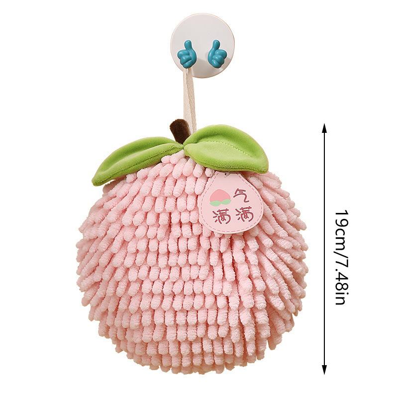 Cute Chenille Hand Towel Kitchen Bathroom Hand Ball With Hanging Loop Quick Drying Soft Absorbent Towel Home Tool