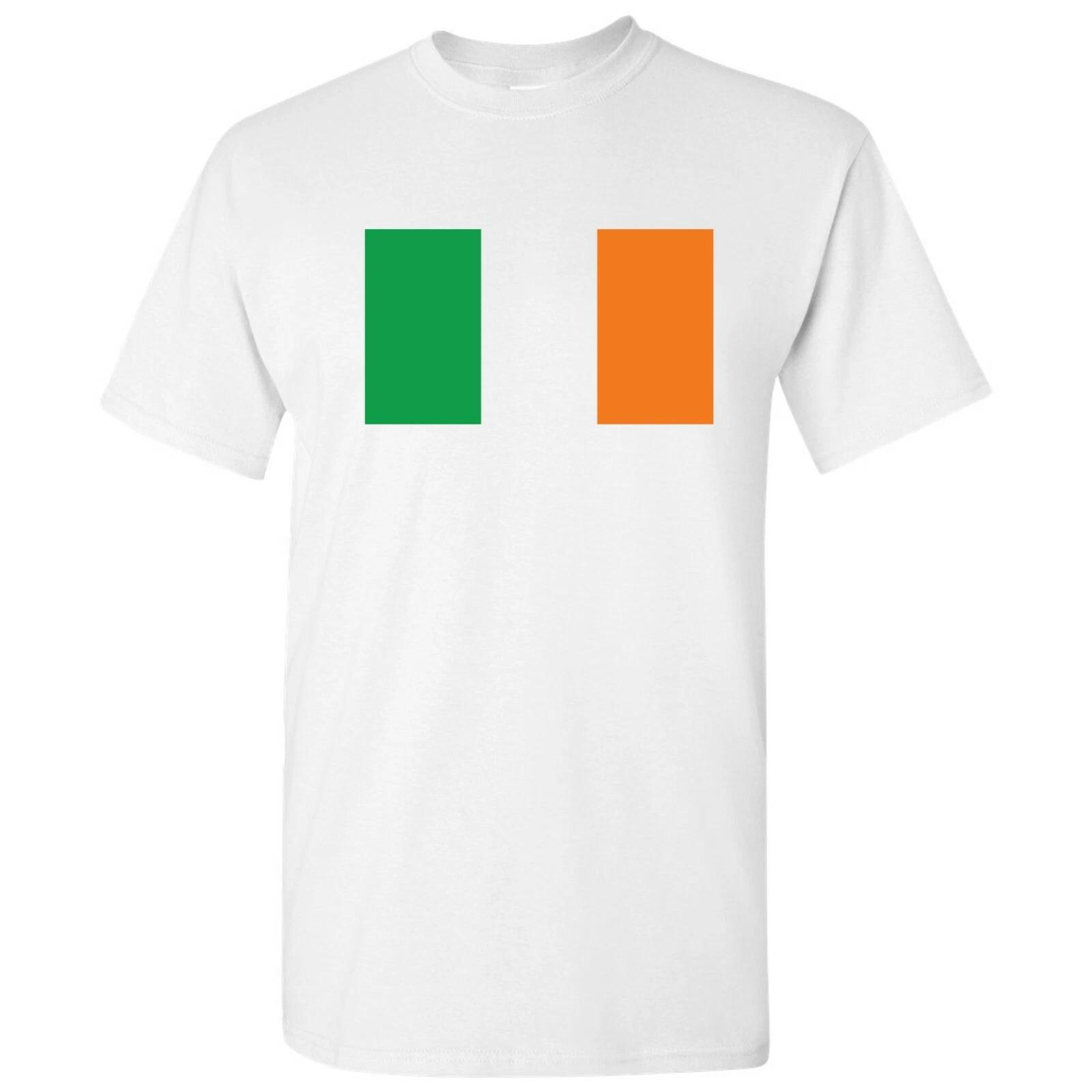 Ireland European Flag Basic Cotton T-Shirt - White 2XL