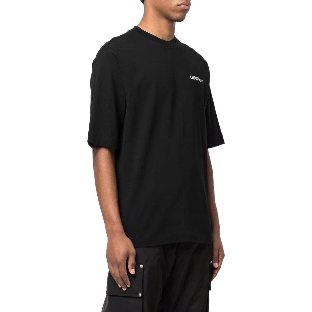 Off-White SS22 Printing Round Neck Short Sleeve Loose Fit Black Men's OMAA119S22JER0041001