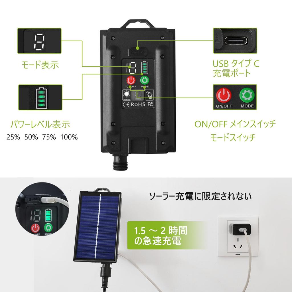 YOSION Solar String Automatic Nighttime 4 Dimming PC Warm 10 LED Perfect for Indoor and Outdoor Garden Lighting Lights, 12m, Rainproof, Turn-On,