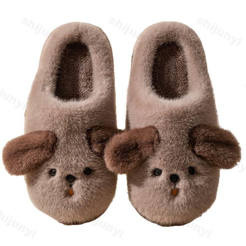 Mote Høst Vinter Tegneserie Søte Tøfler 2025 Unisex Hjem Bomullssko Kvinner Menn Innendørs Myke Plysj Varme Plattform Hjemmetøfler