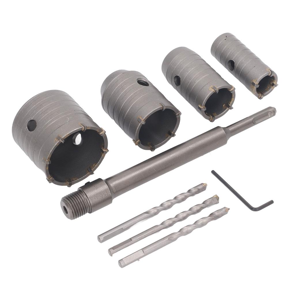 Zestaw otwornic 30mm 40mm 50mm 65mm z 3 wiertłami rdzeniowymi Otwornica do betonu cementu ściany z cegły wiercenie