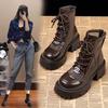 Coarse heel mesh Martin boots women's versatile thick-soled breathable cool boots small height-increasing thin short boots