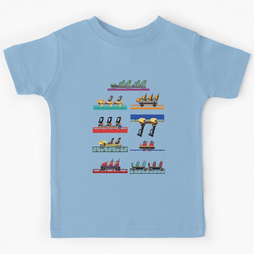 Busch Gardens Coaster Cars V2 Design (with Iron Gwazi!) Kids T-Shirt 130