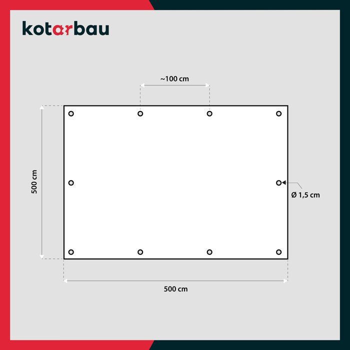 Protective Tarp - Kotarbau - 5 X 5 M - Waterproof - UV Resistant - Reinforced Eyelets