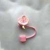 Cherry Flower Silicone Straw Cover For Stanley Cup Cute Silicone Flower Shape Drinking Dust Cap Straw Tips Cover Cup Accessories
