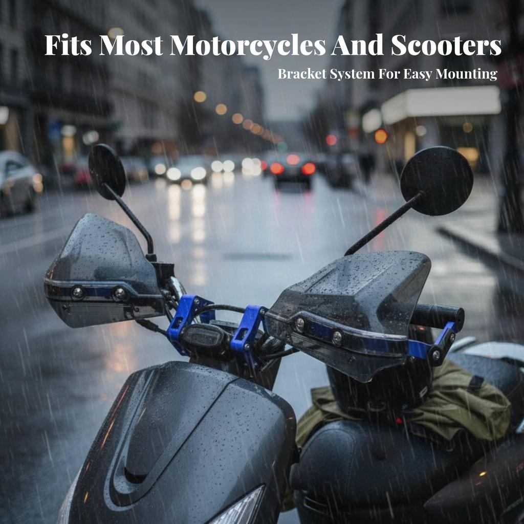 Motorcycle Handguards Clamp-on with Mounting Arms Smoked
