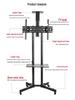 Movable Vertical TV Floor Stand for 55-75 Inch Screens