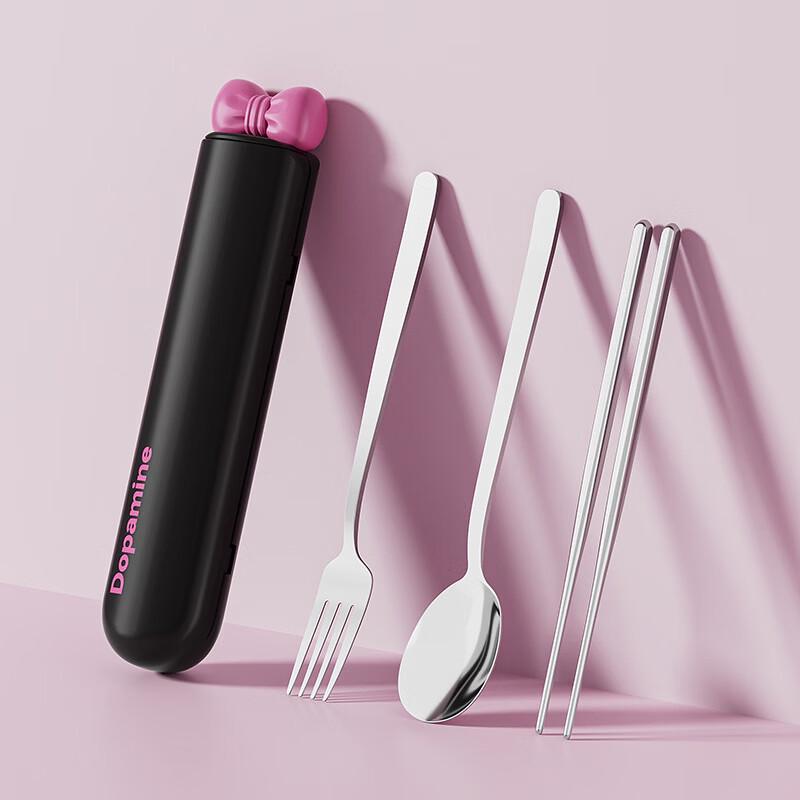 304L Stainless Steel Portable Cutlery Set with Bow Design