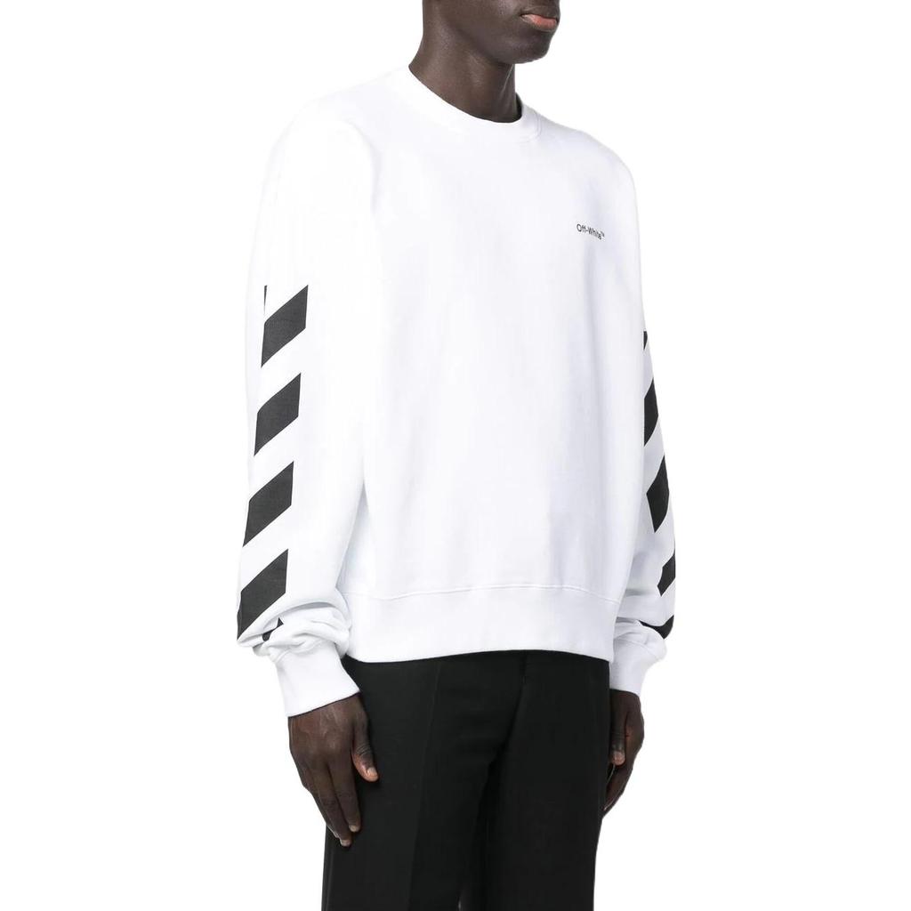 Off-White Diagonal Helvetica Oversized Sweatshirt White Men Tops OMBA058C99FLE0010110