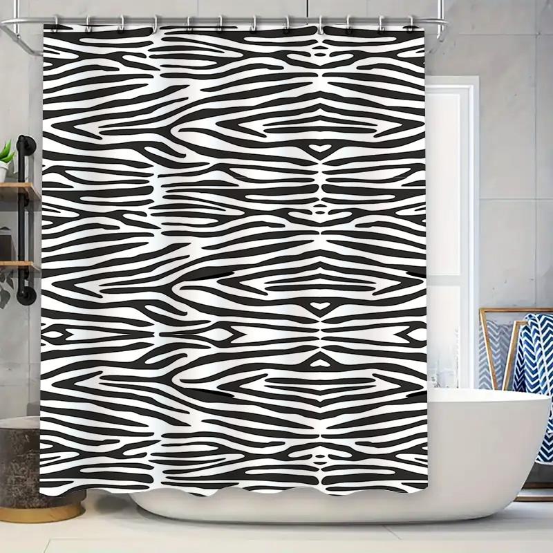 

Black White Zebra Shower Curtain Bathroom Decor Waterproof Fabric 72 X 78 Inches Modern Home Accessories For Bathrooms W60H190(CM)-1 Pcs