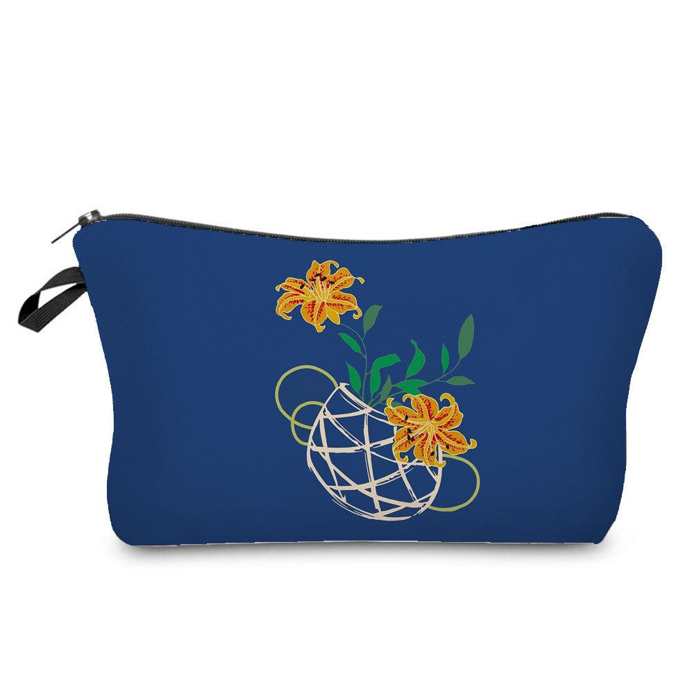 Women Flower Print Cosmetic Bag Toiletries Organize Travel Storage Case 6764
