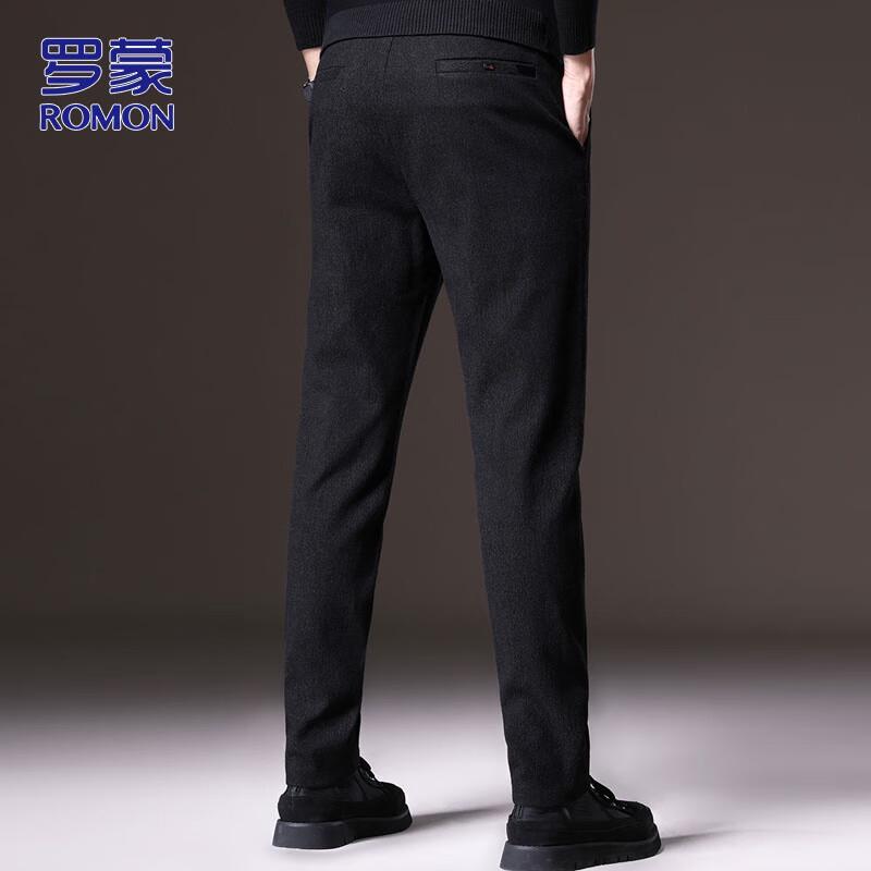 ROMON Men's Loose Straight Fit Casual Business Pants