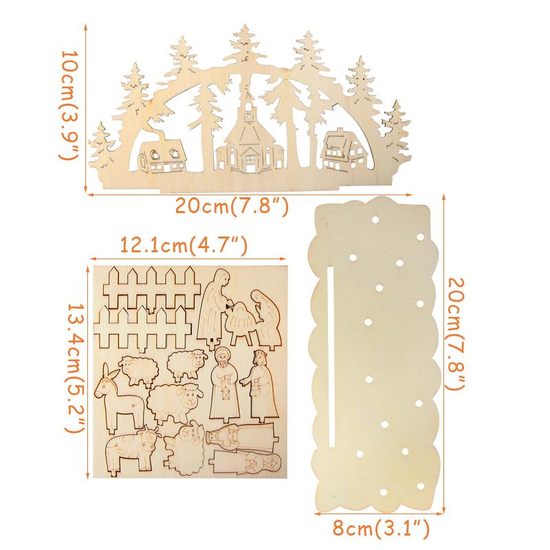 Kreative DIY Holz Weihnachts-Tischdekorationen Schneemann Kirche Holzhandwerk Neujahr Weihnachtsdekorationen für Zuhause Navidad Noel