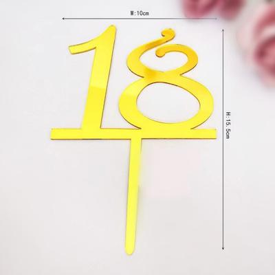 Number 18 21 30 40 50 60 100 Acrylic Decorative Plugin Wedding Anniversary Birthday Cake Plaque