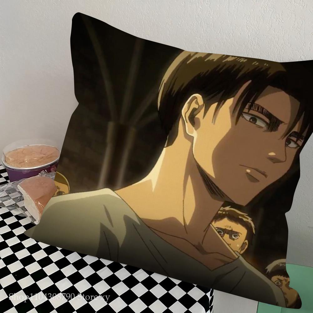 

1pc Attack On Titan Pillow Case Square Bedroom Sofa Leisure Comfort Cushion Car Living Room Home Decoration 16x16Inch