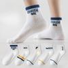 5 Pairs of Men's Summer Thin Antiodor 7a Antibacterial Cotton Sports Sweat Absorber Socks