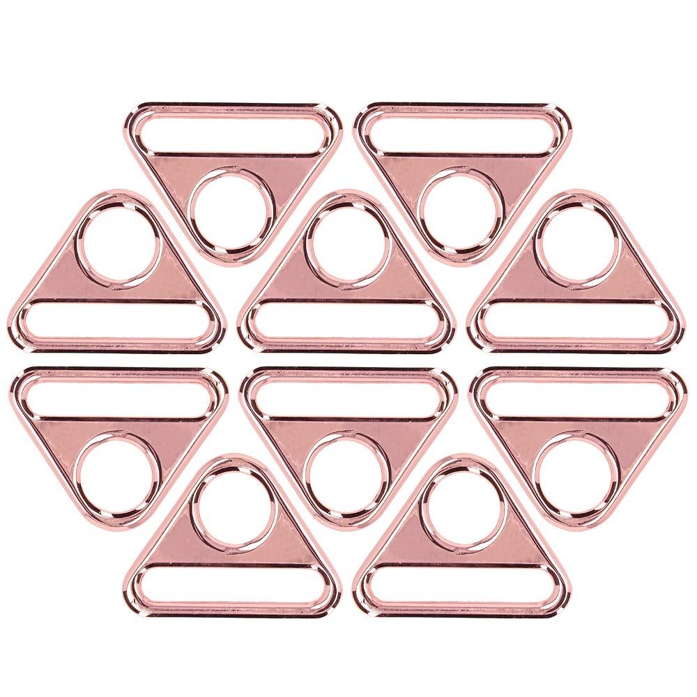 

10pcs Buckles 38mm Luggage Accessories Lightweight Zinc Alloy Metal Buckle Rose Gold Portable Triangle Buckles Purse Hardware розового золота