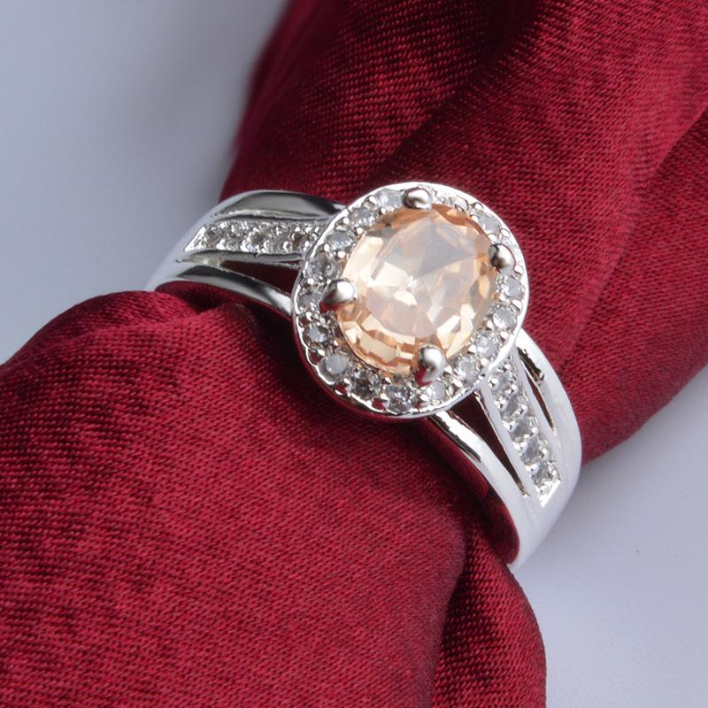 Blue Zircon Open Index Finger Ring: Simple European & American Style for Women