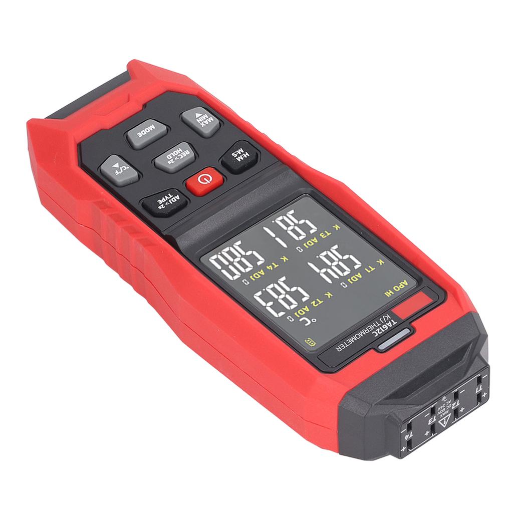 K Type Thermocouple Thermometer 4 Channel Accurate Measurement Digital Contact Thermometer Red