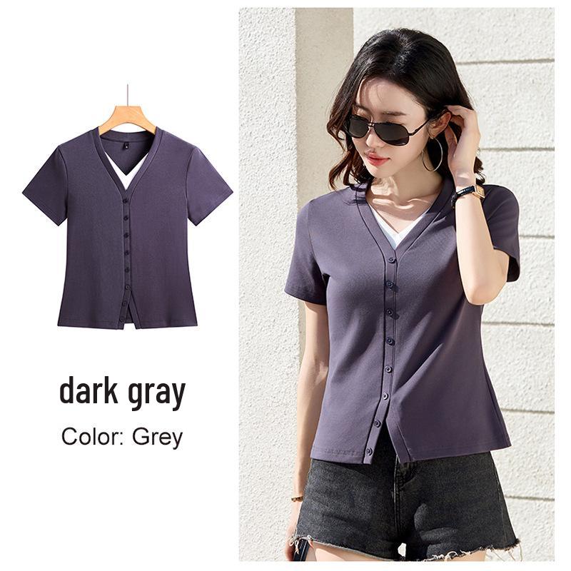 Women s Stylish V-Neck Long-Sleeve Two-Piece T-Shirt, Age-Reducing, Early Spring 2026 Collection 2XL