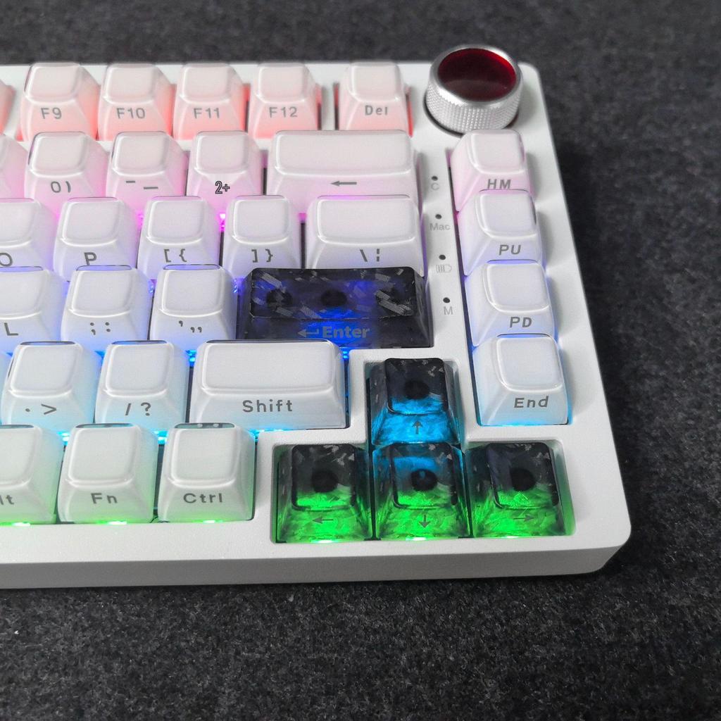 Personalized Carbon Fiber Keycaps for Wooting Mechanical Keyboards