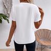 Ladies Summer O Neck Short Sleeve Solid Color Pullover T Shirt Top
