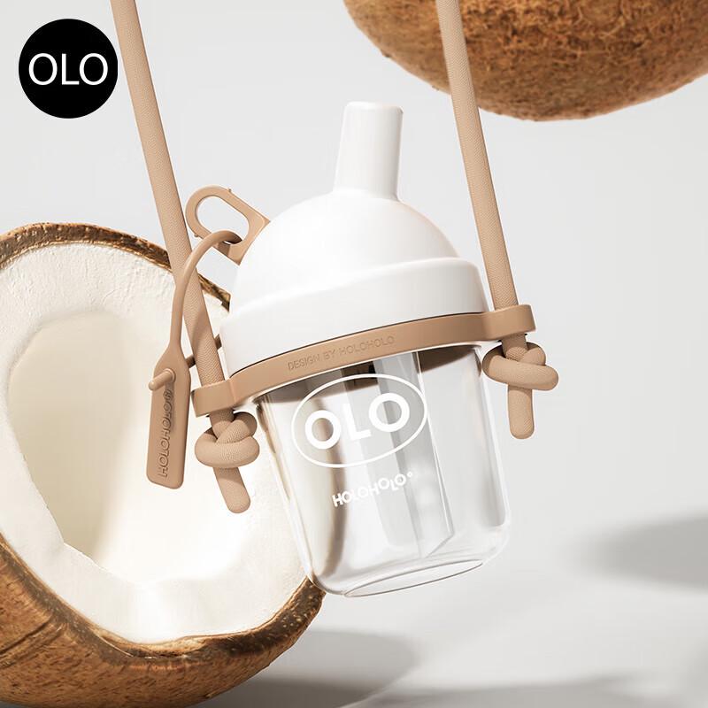 HOLOHOLO Portable Dual-Drink Straw Water Bottle 420ml