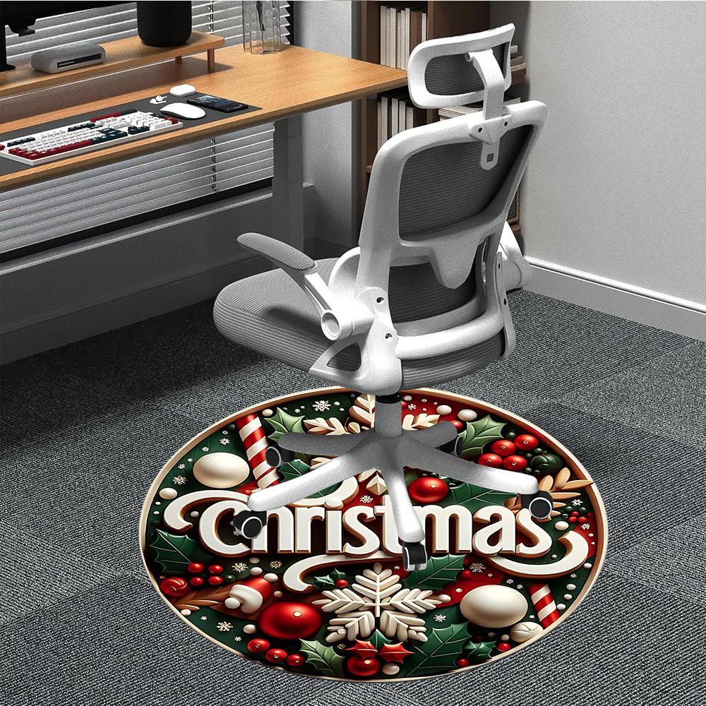 

1pc Christmas Decorations Chair Carpet for Office Non-Slip, Machine Washable Rug for Office, Room - Polyester, Machine Made yy251029146 80cm by 80cm