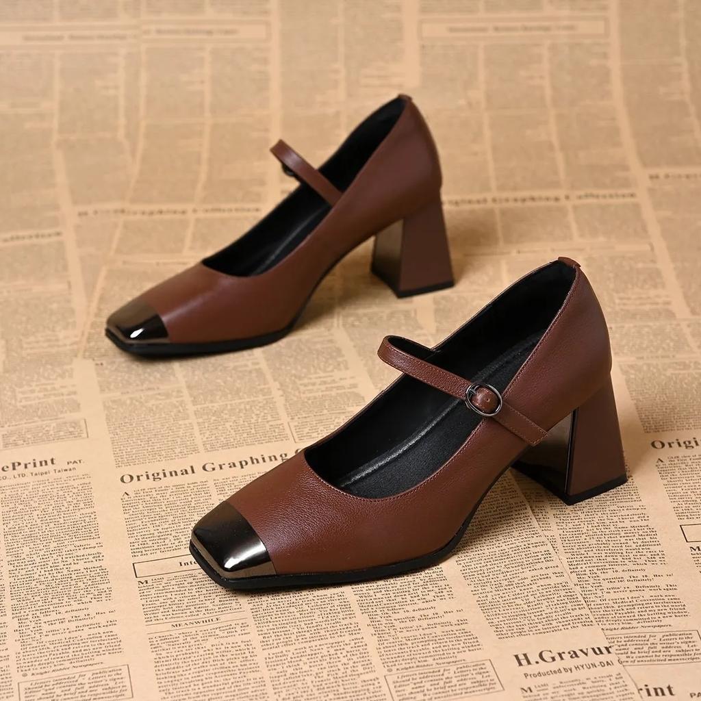  zapatos de mujer women cute black round toe high quality patent leather buckle strap shoes lady office work shoe ab624