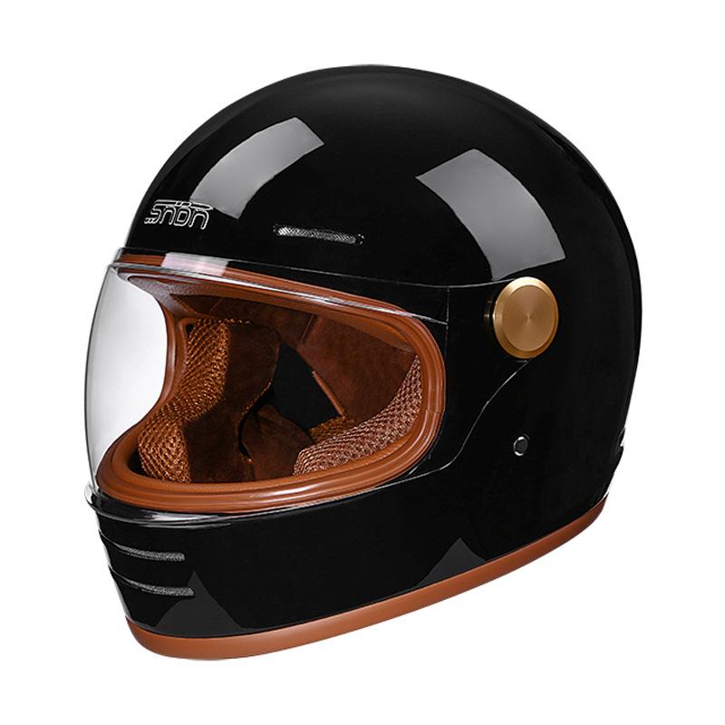 DOT Certified vintage full-face motorcycle helmet, full-face helmet for motorcycles and electric vehicles, suede lining