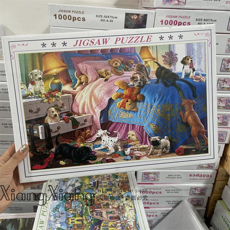 1000 stukjes Black Hell Legpuzzel Puur Zwart creatief doe-het-zelf puzzel Creativiteit Stel je speelgoed voor Magische puzzels geduld speelgoed