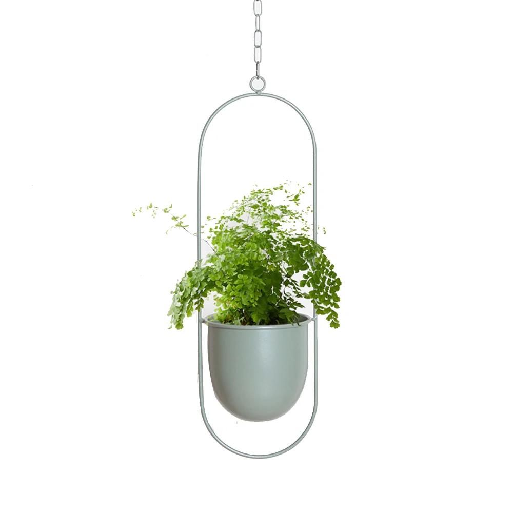 2026 New 10 Type Metal Hanging Flower Pot Nordic Chain Hanging Planter Basket Flower Vase for Home Garden Balcony Decoration
