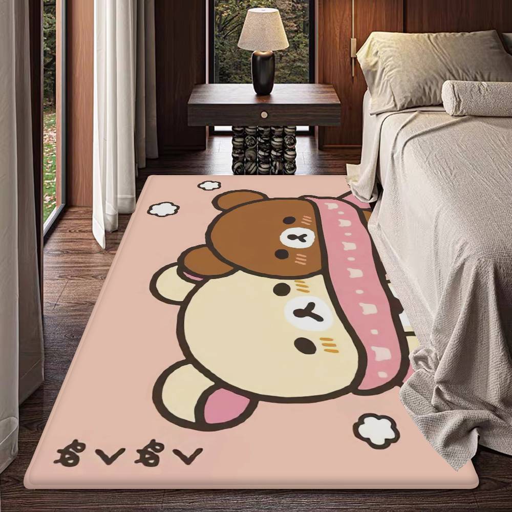 Cute Cartoon R-Rilakkuma B-Bear Kitchen Mat Kids Room Bedroom Decoration Balcony Anti-Slip Doormat Living Room Alfombra