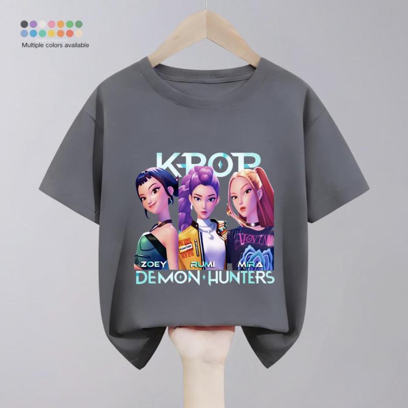 Vêtements Kpop Demon Hunters pour Enfants T-shirts Été Nouvelle Mode Populaires Hauts à Manches Courtes T-shirt Vêtements Enfants T-shirts Décontractés 1-10 ans