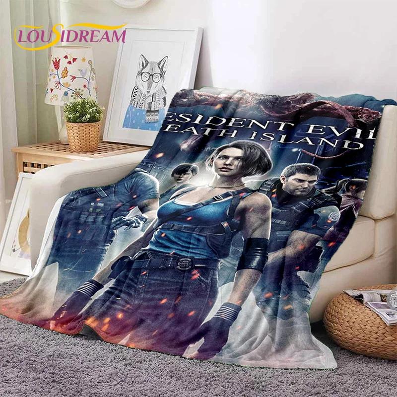 3D Lastest Horro Games R-Resident Evil Soft Flannel Blankets,Throw Blanket Comfortable for Picnic Beds Sofa Home Bedroom Kids