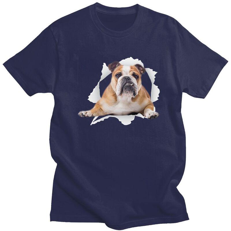 Custom English Bulldog T Shirts Men Pure Cotton Tee Tops Tshirt Fashion Tshirt Clothing