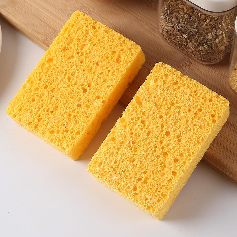 

Natural Wood Pulp Cotton Dishwashing Sponge - Thickened, Absorbent Scouring Pad for Kitchen Cleaning 11*7*1cm бежевый