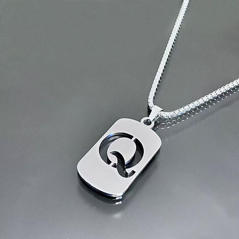 Simple Titanium Steel 26-Letter Necklace for Men and Women - Trendy Minimalist Design