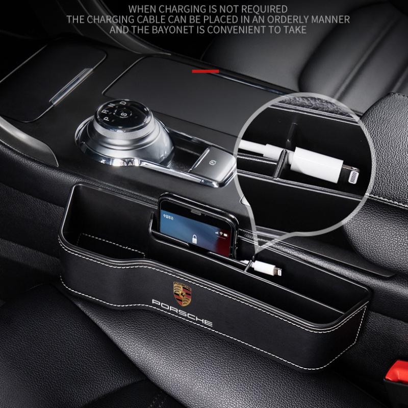 2 ks Multifunkční organizér na sedadlo do auta Úložný box do mezery sedadla Pro Porsche 911 918 928 944 968 Boxster Carrera-GT Cayenne Macan Panamera