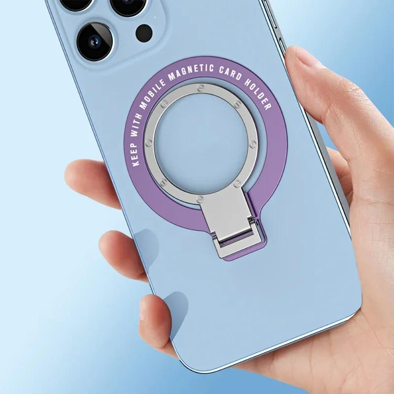 Foldable Magnetic Ring Holder For MagSafe Multi Angle Adhesive Paste Rack Support Magnet Finger Ring Car Phone Grip Stand Holder