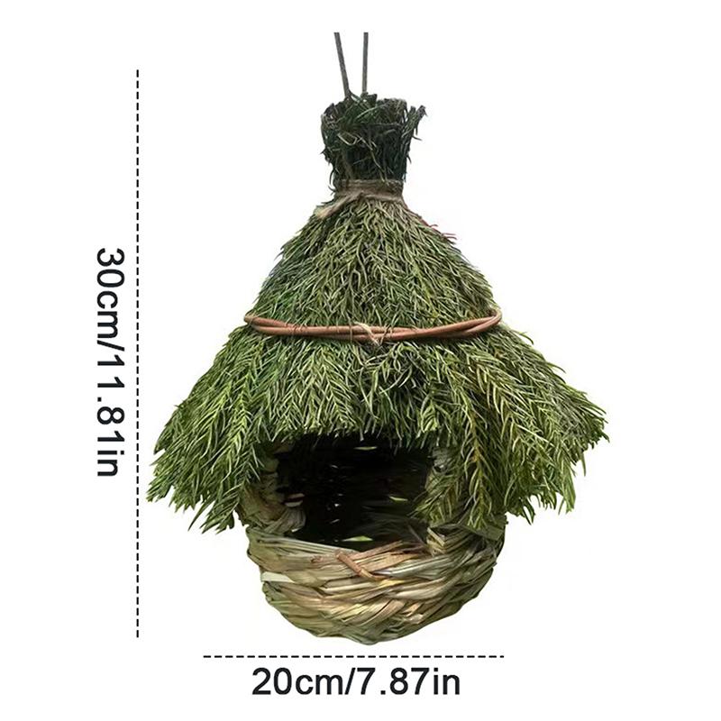 Unique Birdhouse Comfortable Birdhouse Hand-woven Natural Grass Hummingbird House For Garden Outdoor Decoration Window Hideaway