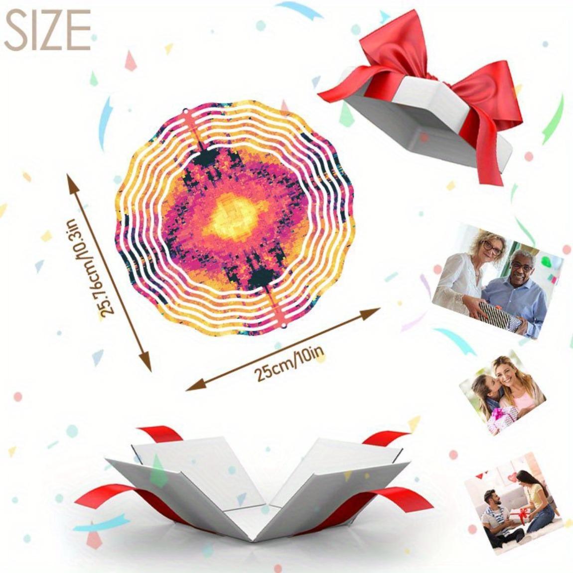 

Винтажная ветряная мельница с бесконечным вращением – Пиксельная мозаика, ажурный дизайн с неоновыми акцентами, уличный подвесной декор, работающий от ветра, для патио, сада и двора 01A