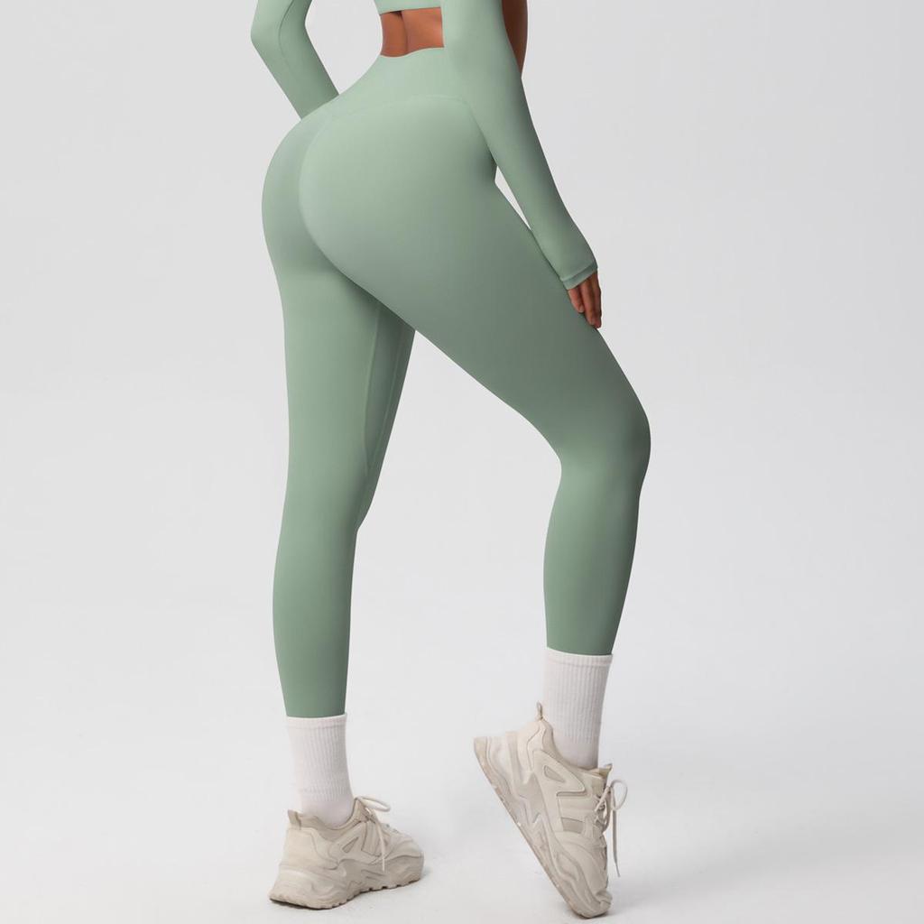 High-Waist Quick-Dry Double-Sided Brushed Yoga Pants for Running and Fitness Moisture-Wicking Athletic Tights