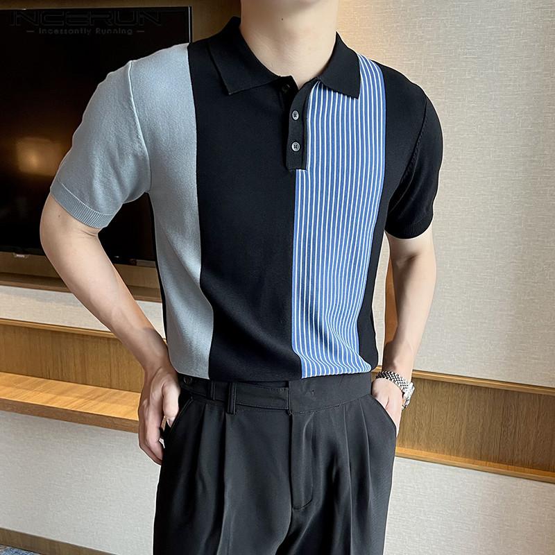 

INCERUN Летние мужские цветные поло с короткими рукавами