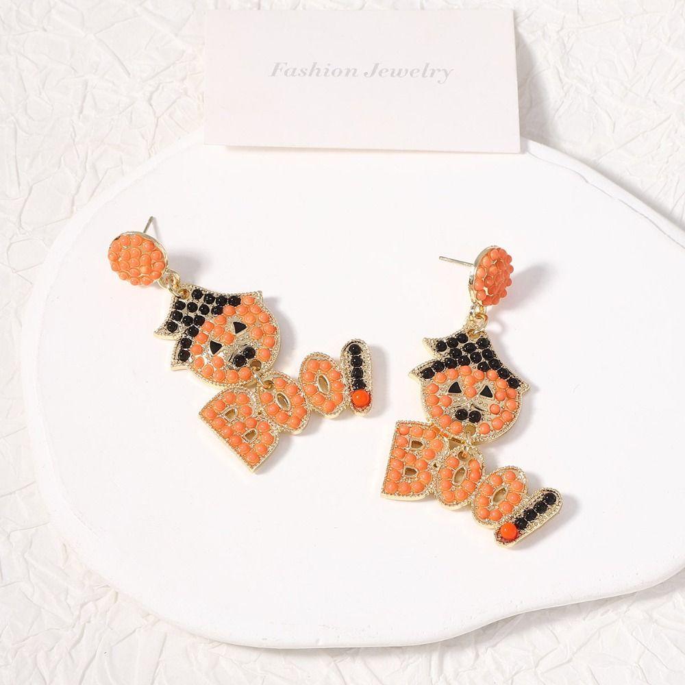 Skull Halloween Earrings Trick Spider Dangle Earrings Creative Pumpkin Ear Studs  Gift